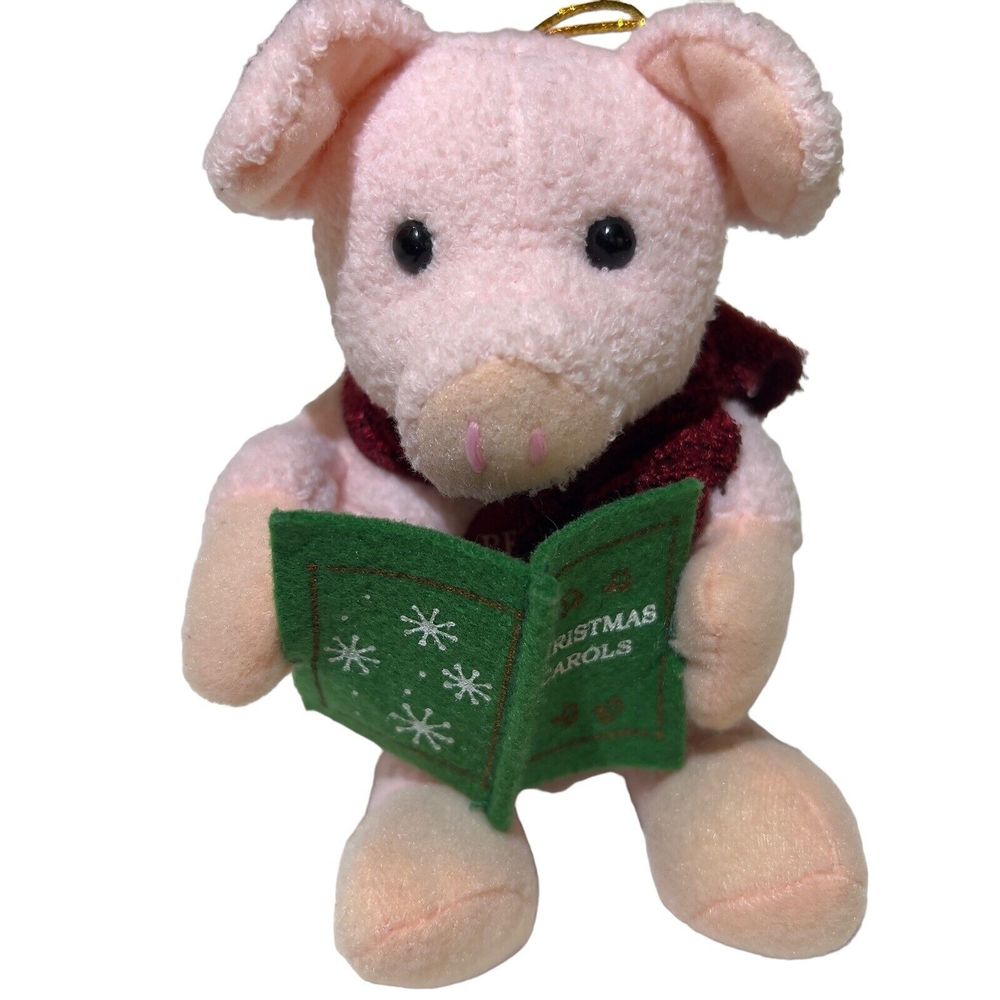 Dan Dee Collectors Choice 8” Pink Plush Pig Christmas Book Stuffed toy MTY